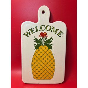 Ceramic Pineapple Trivet Wall Hanging Kitchen Circa 1960 Taiwan ROC Cheese Tray